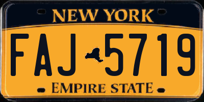 NY license plate FAJ5719