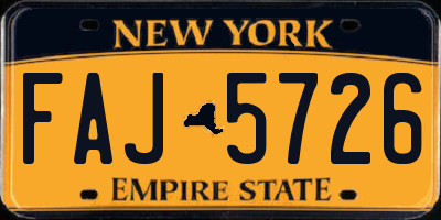NY license plate FAJ5726