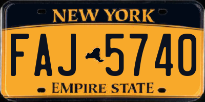 NY license plate FAJ5740