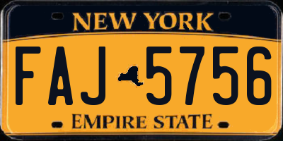 NY license plate FAJ5756