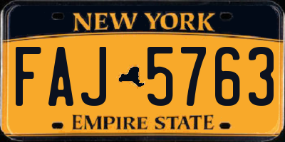 NY license plate FAJ5763