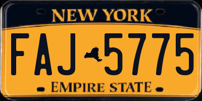 NY license plate FAJ5775