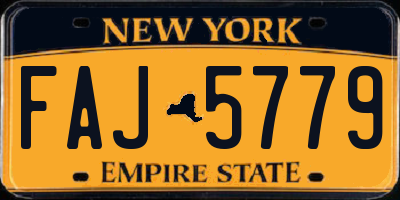 NY license plate FAJ5779
