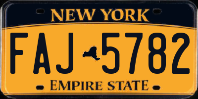 NY license plate FAJ5782