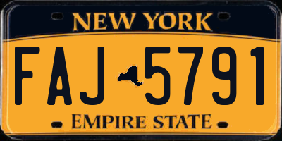 NY license plate FAJ5791