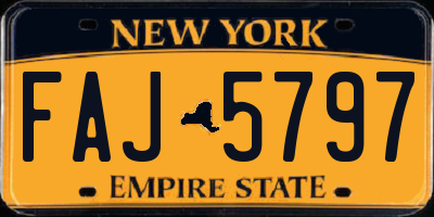 NY license plate FAJ5797