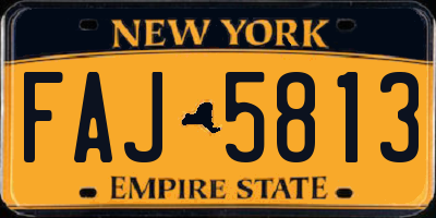 NY license plate FAJ5813