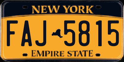 NY license plate FAJ5815