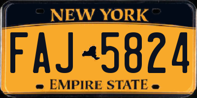 NY license plate FAJ5824