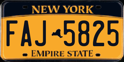 NY license plate FAJ5825