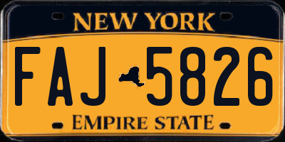 NY license plate FAJ5826
