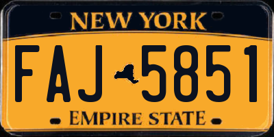 NY license plate FAJ5851