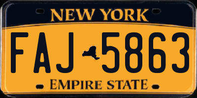 NY license plate FAJ5863