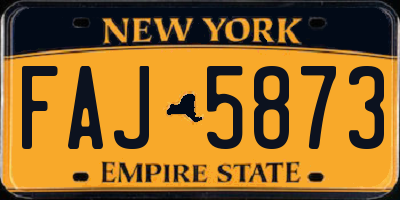NY license plate FAJ5873