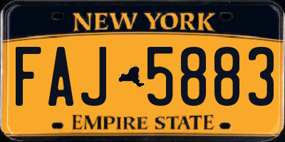 NY license plate FAJ5883