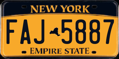 NY license plate FAJ5887