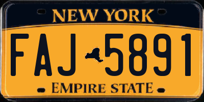 NY license plate FAJ5891
