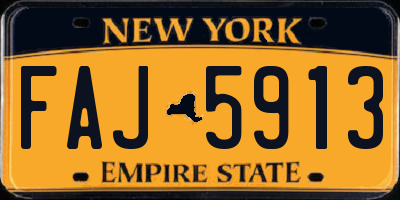 NY license plate FAJ5913