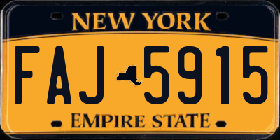 NY license plate FAJ5915
