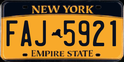 NY license plate FAJ5921