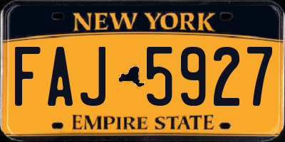 NY license plate FAJ5927