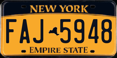 NY license plate FAJ5948