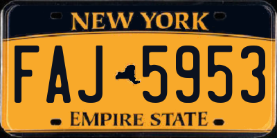 NY license plate FAJ5953
