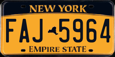 NY license plate FAJ5964