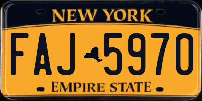 NY license plate FAJ5970