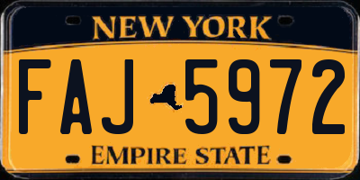 NY license plate FAJ5972