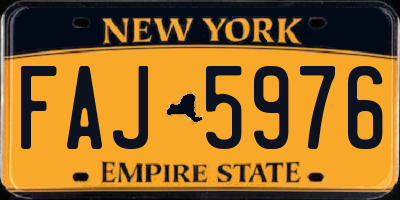 NY license plate FAJ5976