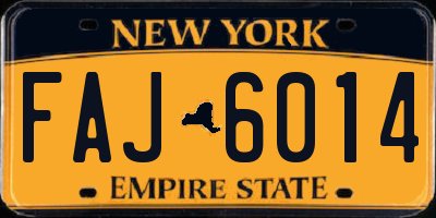 NY license plate FAJ6014