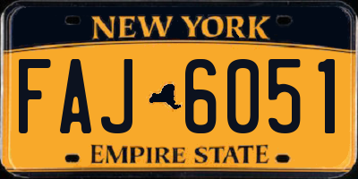 NY license plate FAJ6051