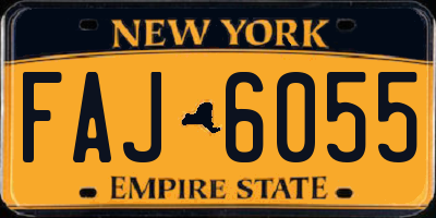 NY license plate FAJ6055