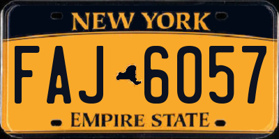 NY license plate FAJ6057