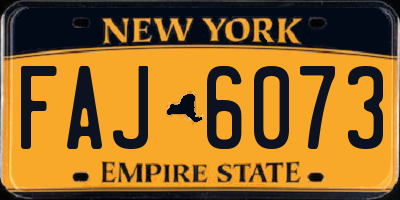 NY license plate FAJ6073