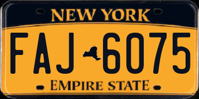NY license plate FAJ6075