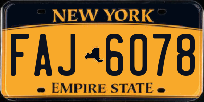 NY license plate FAJ6078