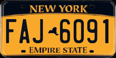 NY license plate FAJ6091