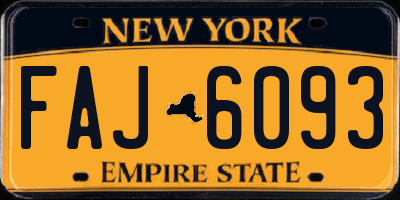 NY license plate FAJ6093