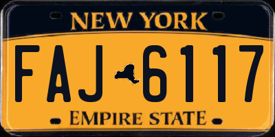NY license plate FAJ6117