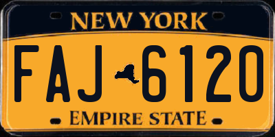 NY license plate FAJ6120