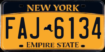 NY license plate FAJ6134