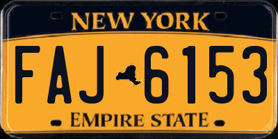 NY license plate FAJ6153