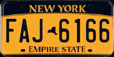 NY license plate FAJ6166