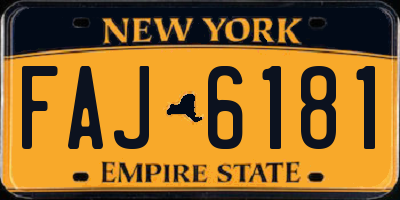 NY license plate FAJ6181