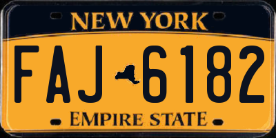NY license plate FAJ6182