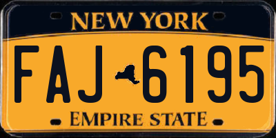 NY license plate FAJ6195