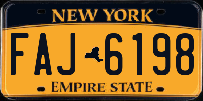 NY license plate FAJ6198