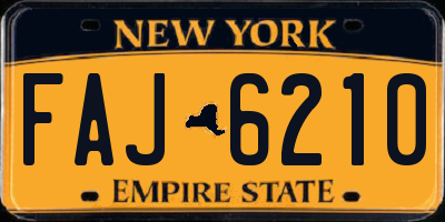 NY license plate FAJ6210